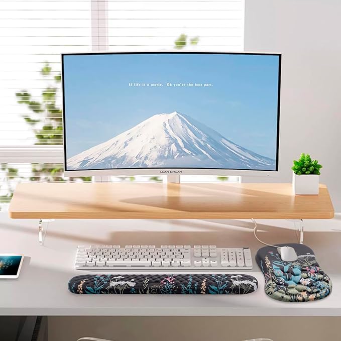 Mouse Pad Wrist Support, Laokiiy 2 in1 Keyboard Wrist Rest+ Ergonomic Mouse Pad