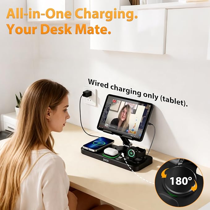 30W Charging Station for Apple Products, Foldable Wireless Charger