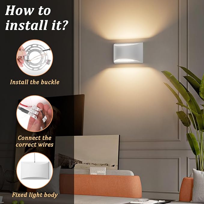 Aipsun 4 Pack Aluminum Modern Indoor LED Wall Sconce Hardwired Interior Wall