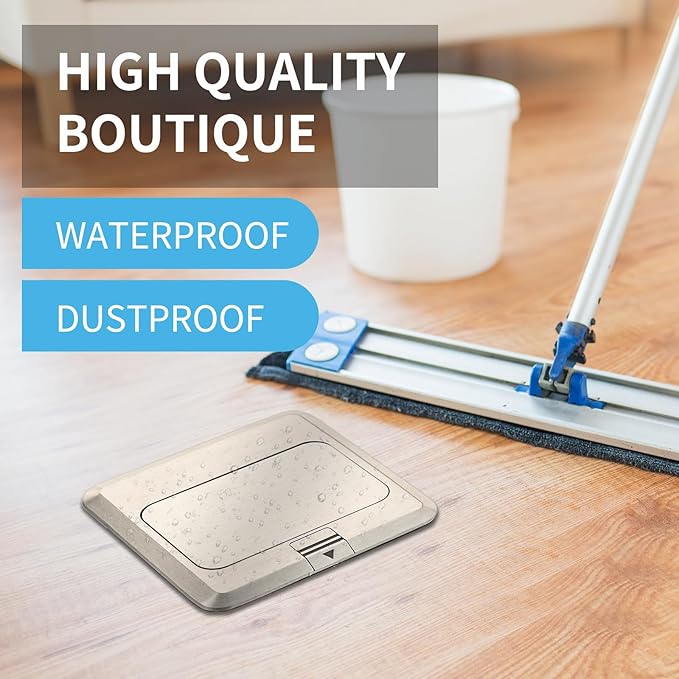 Vagueior Recessed Floor Electrical Outlet Kit, Waterproof Electrical Outlet