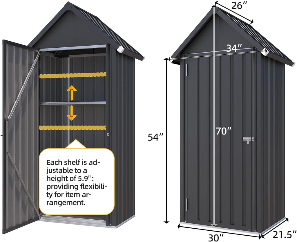 aecojoy 70'' tall vertical outdoor storage cabinet waterproof, package contents