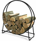DORTALA 41 Inch Firewood Log Hoop, Fireplace Wood Storage Rack, Heavy-Duty Round Steel Holder, Round Firewood Rack for & Fireplace Pit, Black