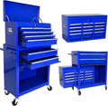 RYH 8 Drawers Rolling Tool Chest & Tool Box on Wheels | Heavy Duty Metal Cart with Ball Bearing Drawers | Fits US General Tool Box for Garage Storage (Blue, 8 Drawers /43.1" H × 24.2" W)