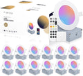 POWERASIA 12 Pack Smart Recessed Lighting 4 Inch, Ultra-Thin LED Recessed
