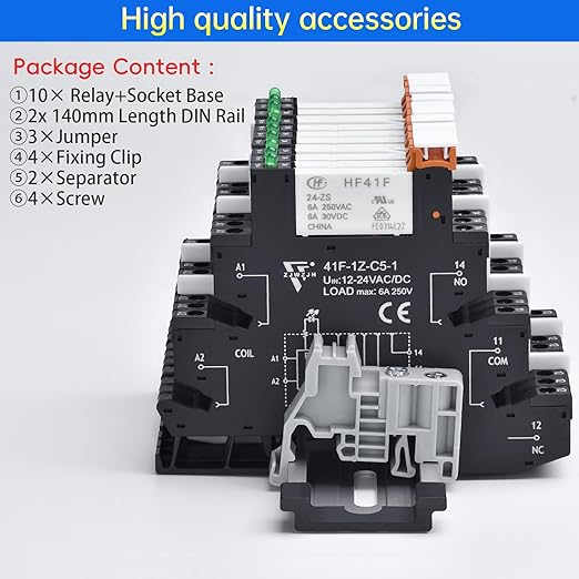 10Pcs Miniature Relay 24V DC, 24V AC 6Amp SPDT