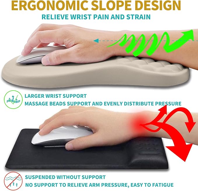 Hokafenle 2 in 1 Ergonomic Mouse Pad Wrist Support & Wrist Rest