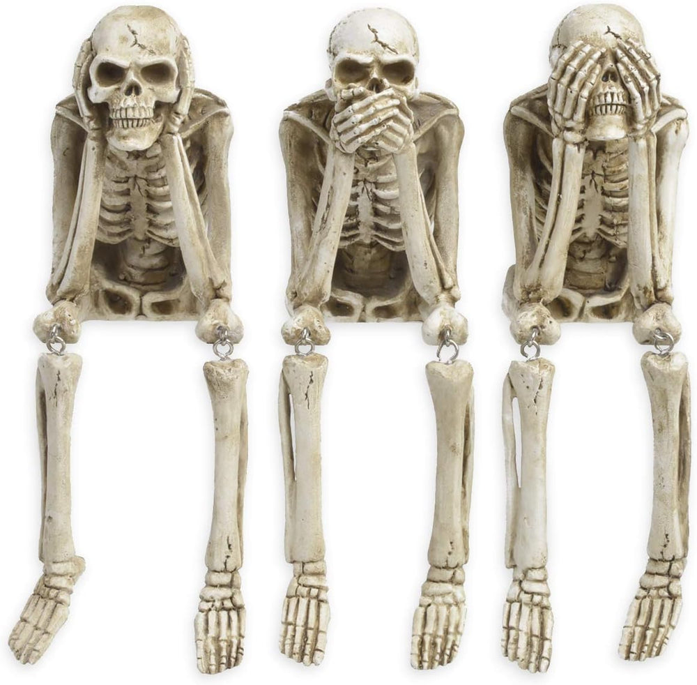 Newman House Studio Skeleton Halloween Decorations Indoor - No Evil Statues
