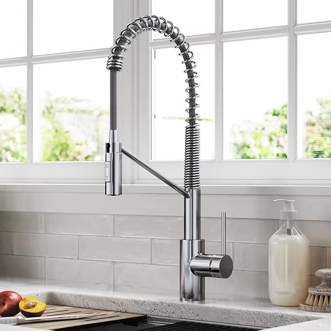 KRAUS Oletto Commercial Style Single Handle Pull Down Kitchen Faucet