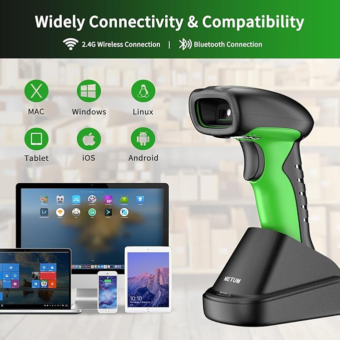 NETUM 2D QR Industrial Bluetooth Barcode Scanner