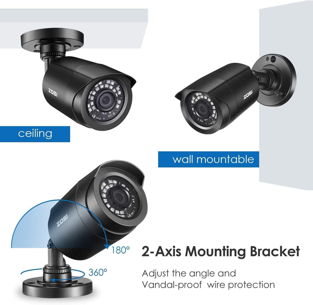 zosi 4 pack 1080p 2.0mp outdoor indoor 3.6mm, view 10