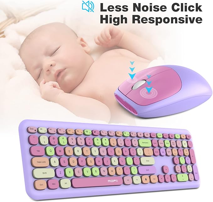 MOFII Wireless Keyboard and Mouse Combo, 2.4G Silent Cordless Slim Full Size