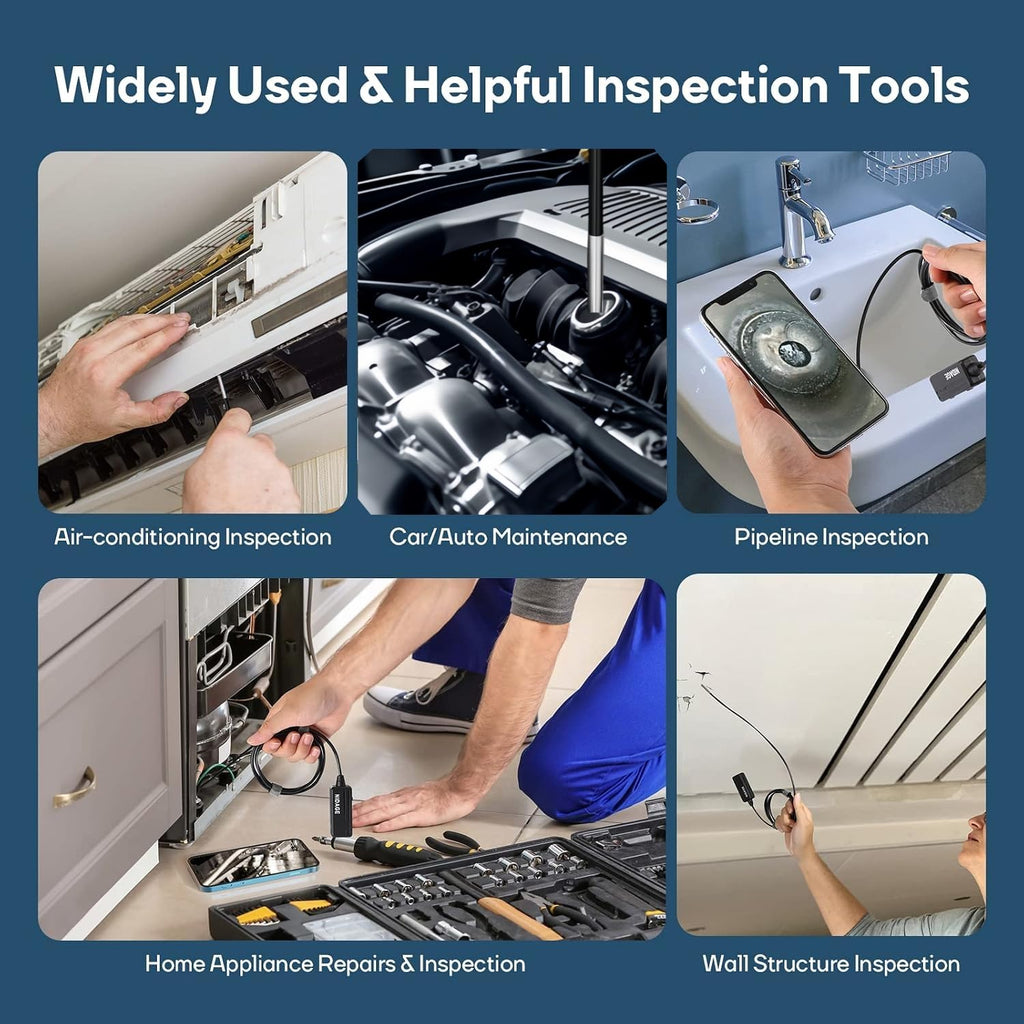 3.9mm slim wireless endoscope, 2.0mp hd inspection camera showing dimensions