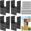4pcs 4x4 Post Brackets, Heavy Duty Steel Connectors for Wood Posts