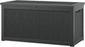 NUNU LAB 320 Gallon Deck Box, Outdoor Storage Box Waterproof Lockable,Black