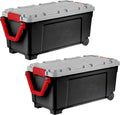 IRIS USA 2-Pack 43 Gallon Lockable Storage Trunk TrailBox, Dark Gray/Gray