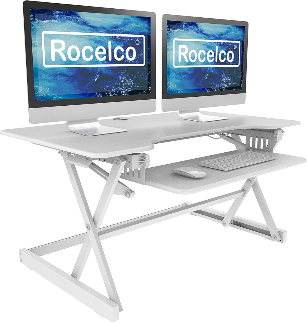 Rocelco 40" Large Height Adjustable Standing Desk Converter