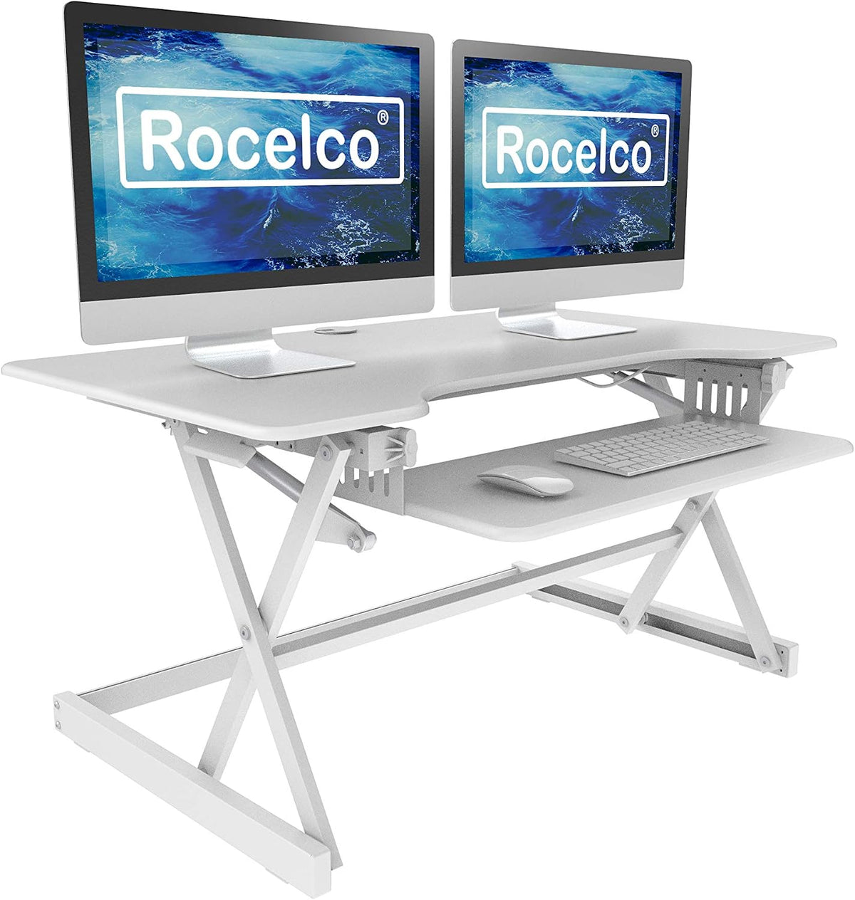 Rocelco 40" Large Height Adjustable Standing Desk Converter