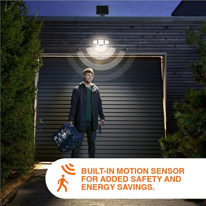 Sylvania Motion Sensor Solar Security Light, Solar Panel, 1800 LMS, Wet Rated