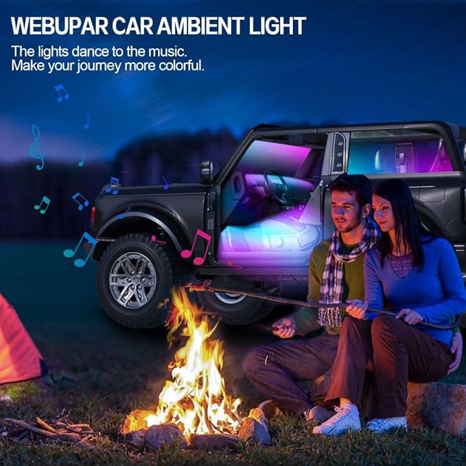Dreamcolor Acrylic Interior Car Lights, WEBUPAR Car Accessories 6 in 1 Car LED