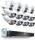 ZOSI 16CH 4K PoE Camera System, 12X 8MP Dome Bullet Cams, 4TB HDD