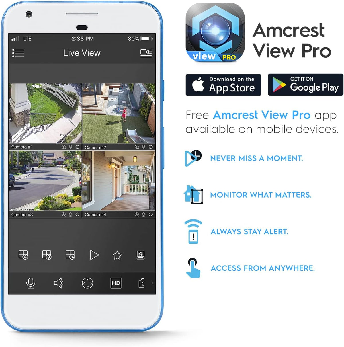 amcrest 5mp ip poe ai camera w/ 49ft, view 9