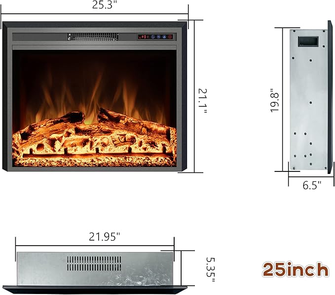 Electric Fireplace, Recessed Fireplace Heater
