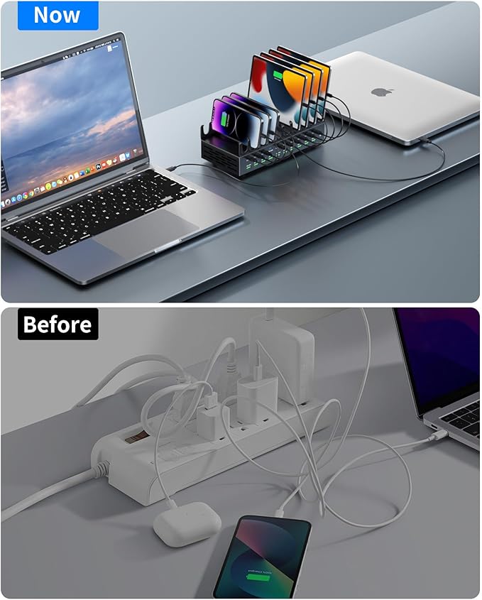 690W Charging Station for Multiple Devices, 20-Port USB C Fast Charging Station