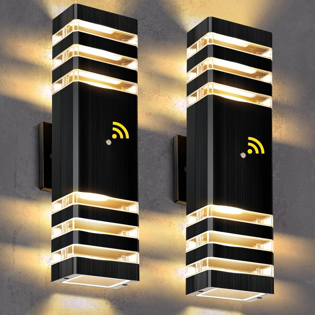 MZLITI LED Square Up & Down Wall Lights 2 Pack 15inch, Outdoor Wall Lights