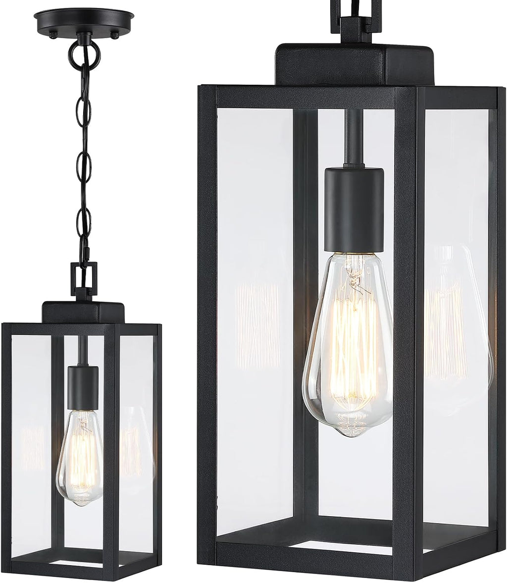 15'' Outdoor Pendant Light, Modern Outside Chandelier Outdoor Hanging Lantern