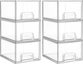 Vtopmart 6 Pack Small Clear Stackable Storage Drawers, Acrylic Bathroom Makeup