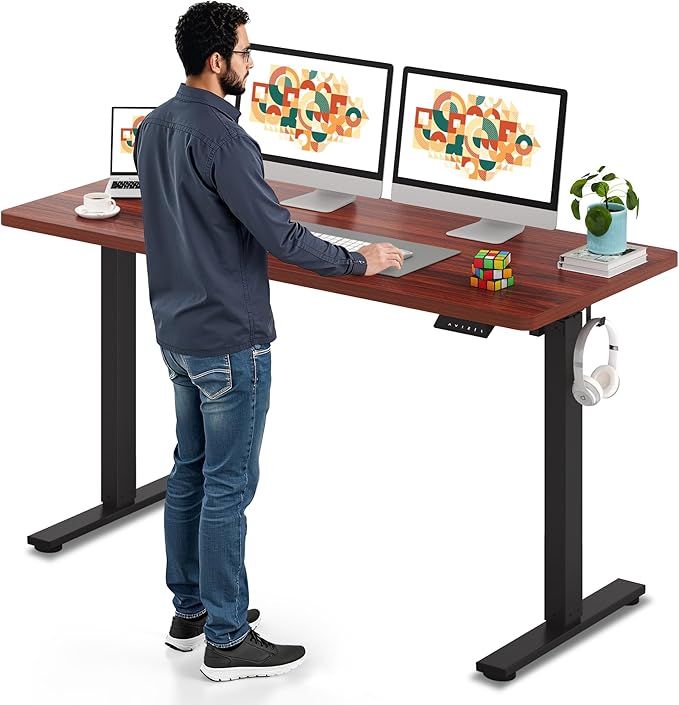 SANODESK Electric Standing Desk 60 x 24 Inches Whole-Piece Desktop Height