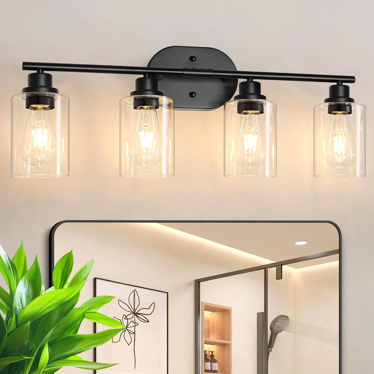 Unicozin Bathroom Light Fixtures, 4 Light Vanity Lights