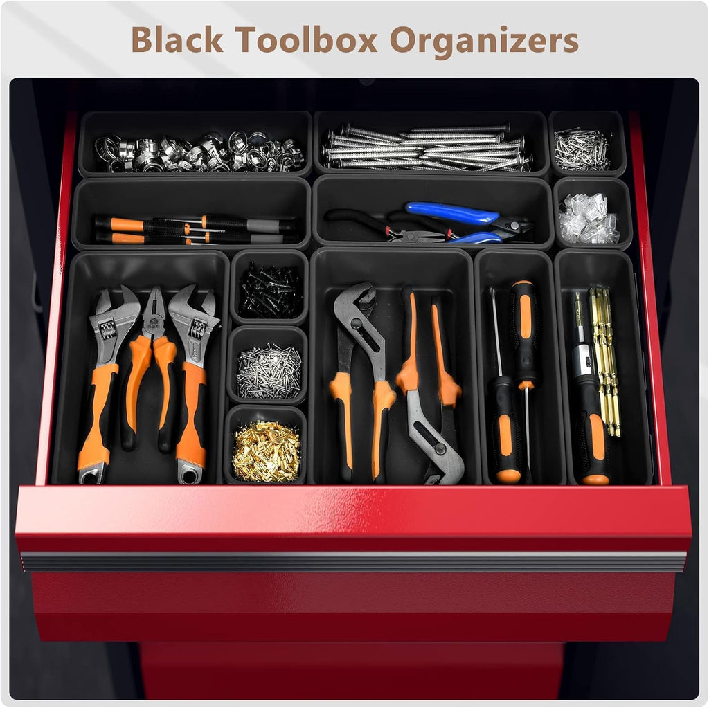 a-lugei【𝟳𝟬pcs 𝟲𝗦𝗶𝘇𝗲】 tool box organizer and storage drawer showing dimensions