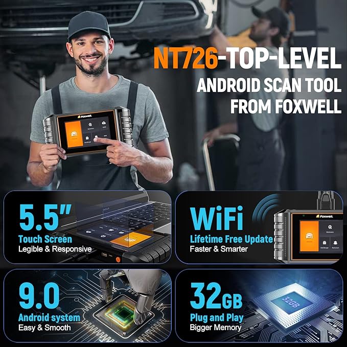 2026 FOXWELL NT726 OBD2 Scanner All System Bidirectional Scan Tool, 12+ Service