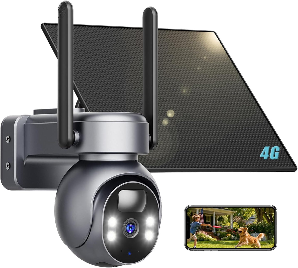 LIWAN 4G LTE Cellular Security Camera Outdoor, No WiFi Security Camera, 2K