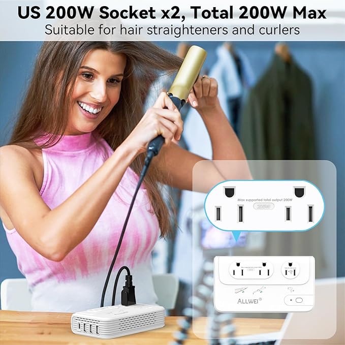 ALLWEI 2000W Travel Voltage Converter 220v to 110v Converter