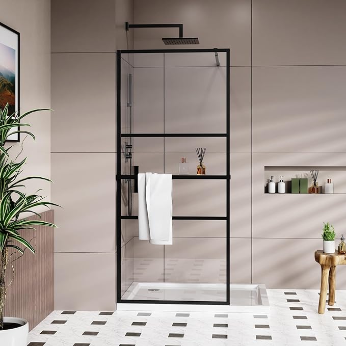 Goodyo 34" x 72" Shower Door Tempered Glass Shower Screen