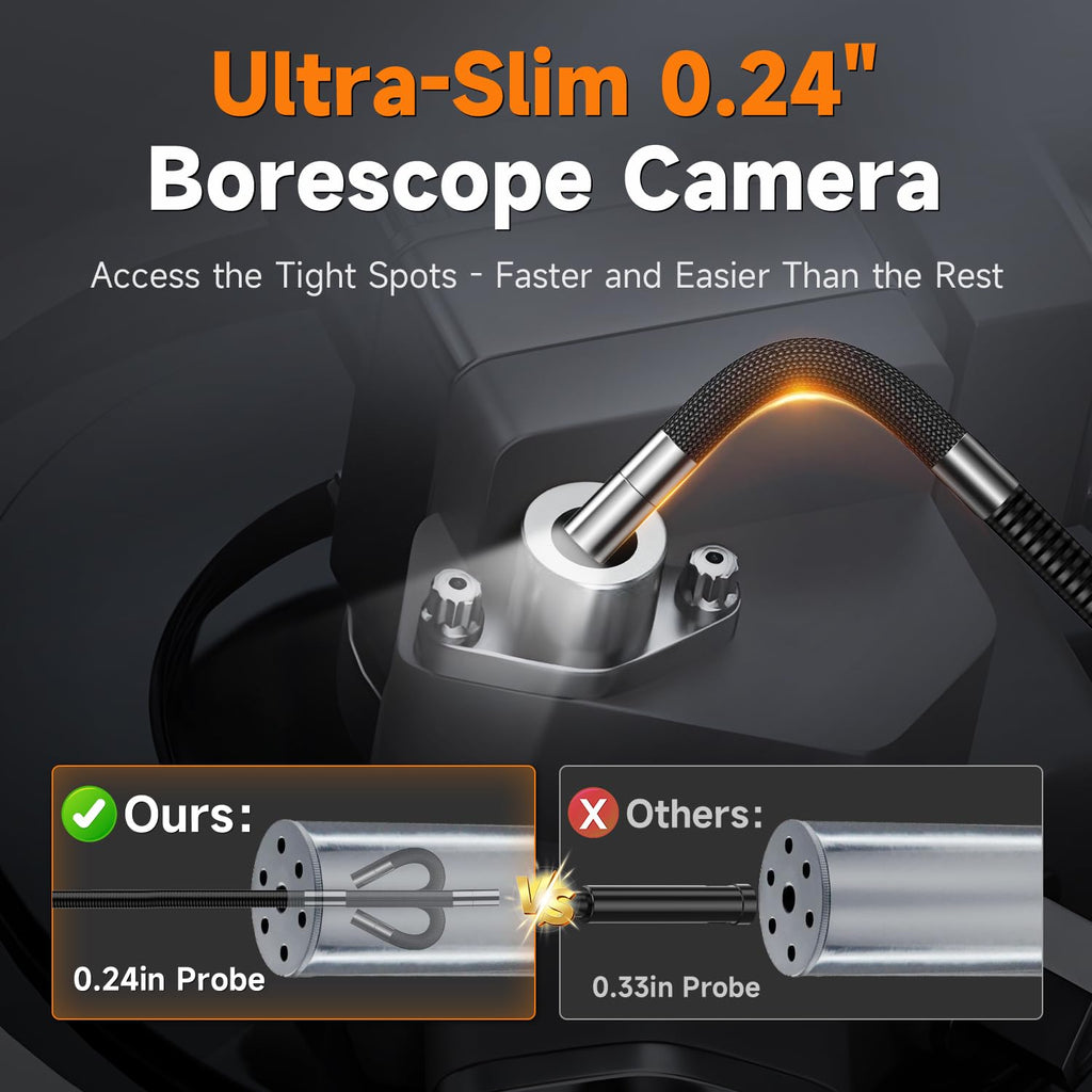 foxwell 2-way 220° articulating borescope camera with light shown in use