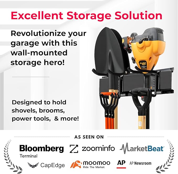 TIDYME Heavy-Duty Garage Wall Storage System | Wall Mounted Tool Organizer Rack