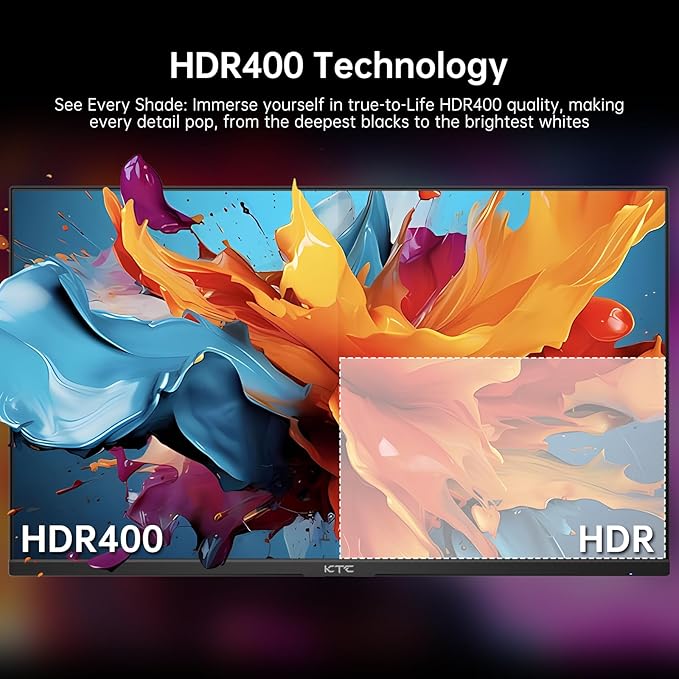 KTC 24 inch 190Hz/180Hz Gaming Monitor, HDR 400 Fast IPS Screen, FHD 1080P