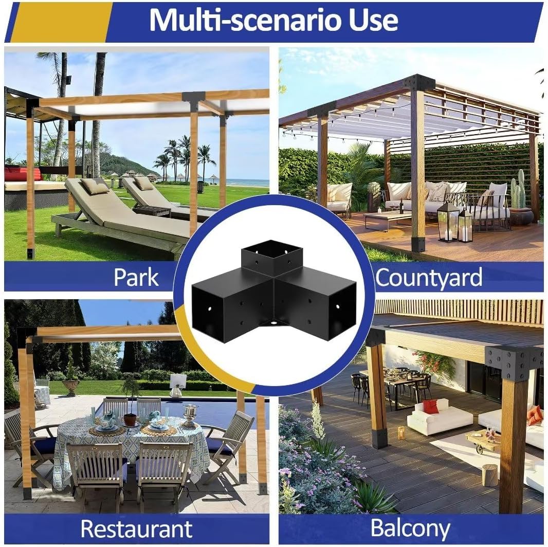 jexaline heavy-duty pergola bracket kit for 4 x, package contents