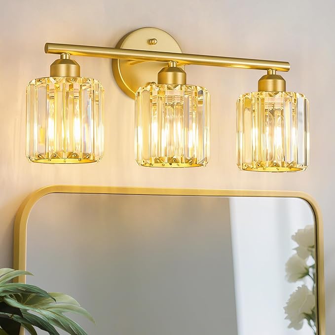 FDPBY Modern 3 Light Crystal Vanity Light, Compatible