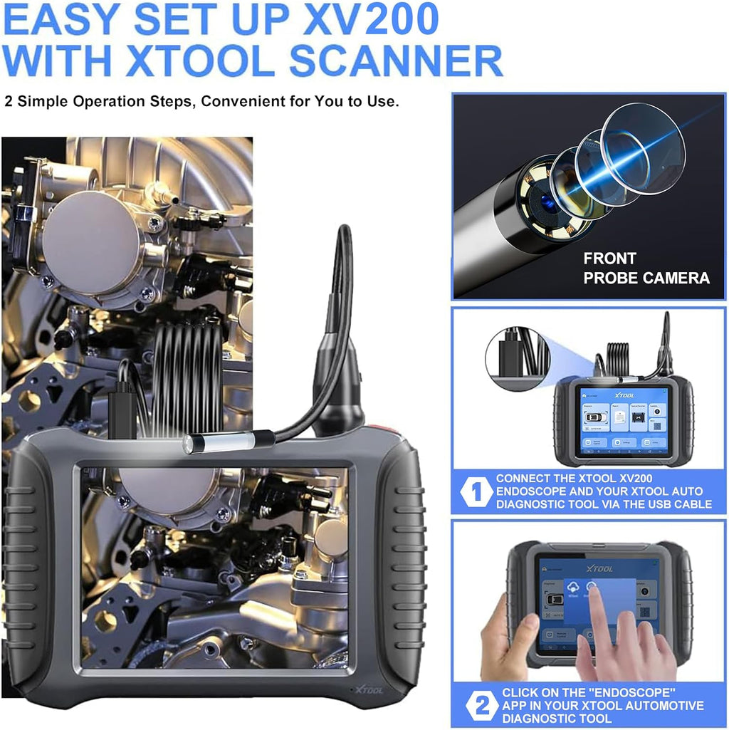 xtool inspection camera xv200, 2mp&1080p hd& 8 leds, side view
