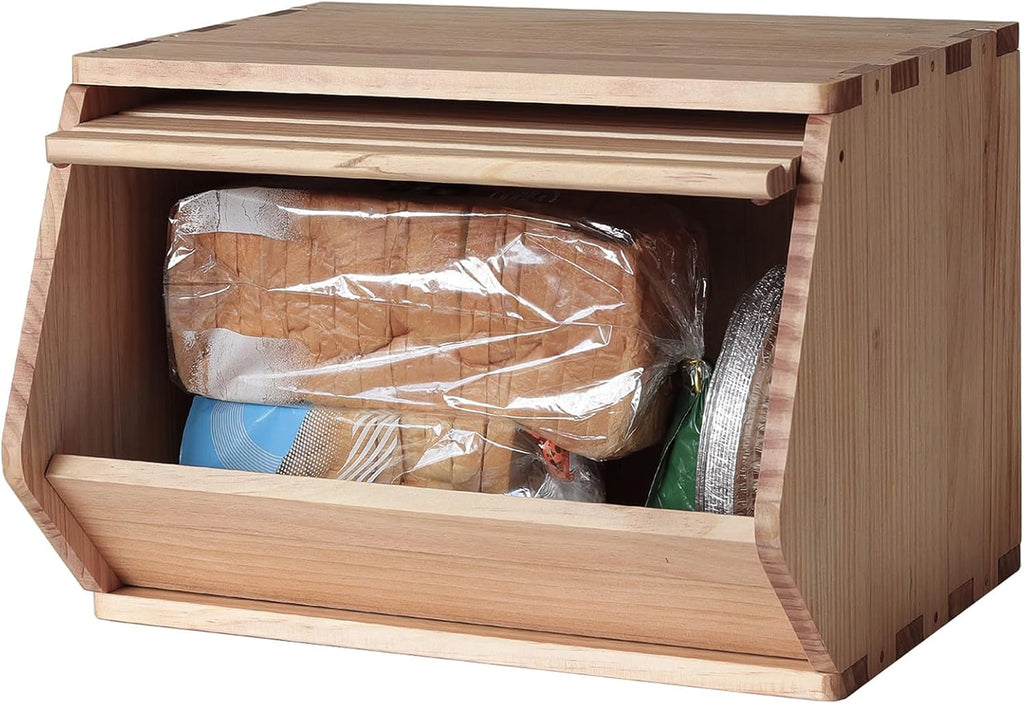 Stackable Solid Wood Storage Chests, Modular Bins with Lids, 15.5"W