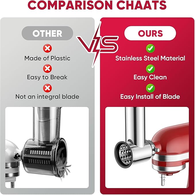 Stainless Steel Slicer Shredder Attachment