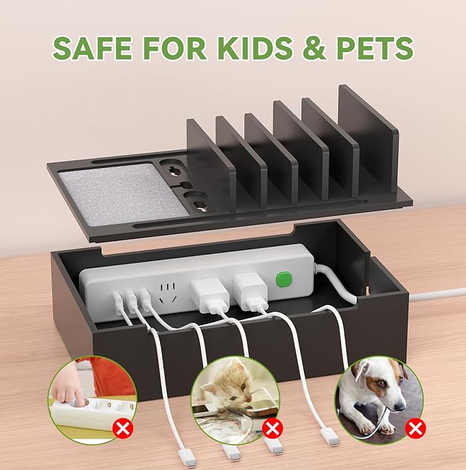 Pezin & Hulin Bamboo Charging Station, Electronic Devices Organizer