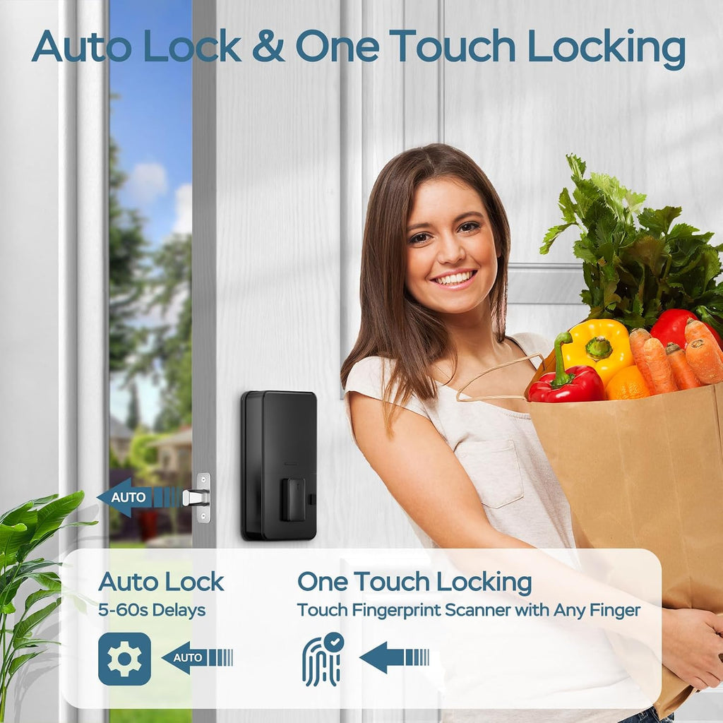geektale fingerprint deadbolt with app, smart deadbolt lock, package contents