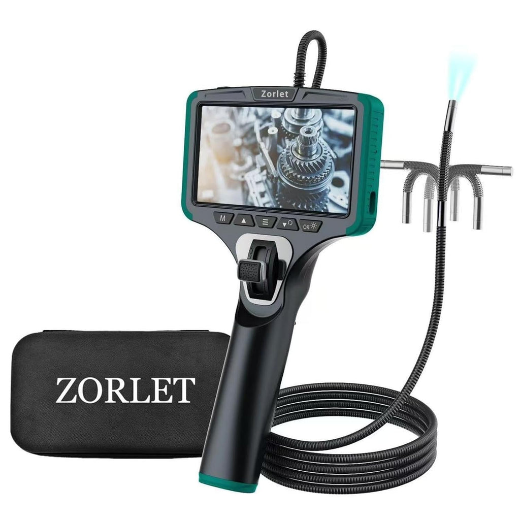 2-Way Articulating Borescope, 0.25in/6.3mm Probe, 5" Screen, 5FT