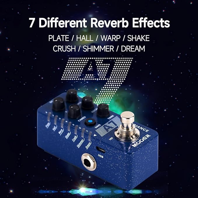 MOOER A7 Reverb Guitar Pedal Ambiance Versatile
