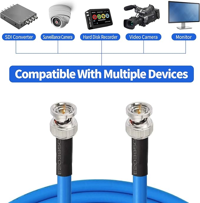 Superbat 3G 6G SDI Cable 200ft 75ohm BNC SDI Video Cable Belden 1694A Supports